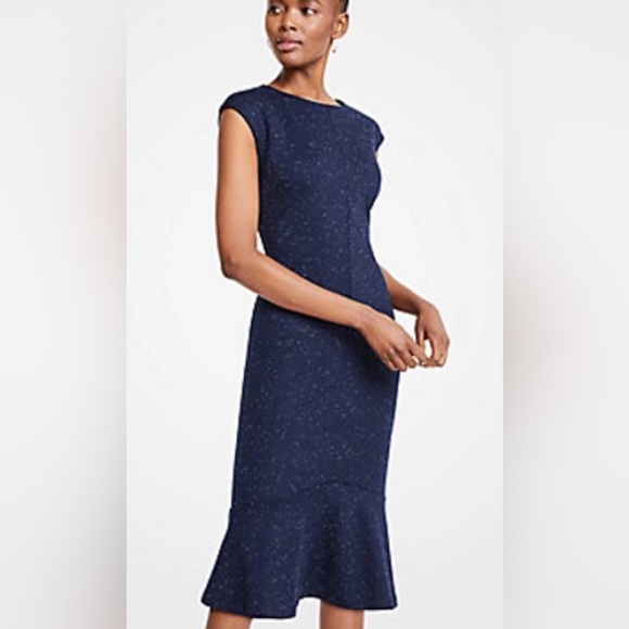 EUC ANN TAYLOR MINI BODYCON NAVY BLUE DRESS, size 00 petite - Picture 1 of 7
